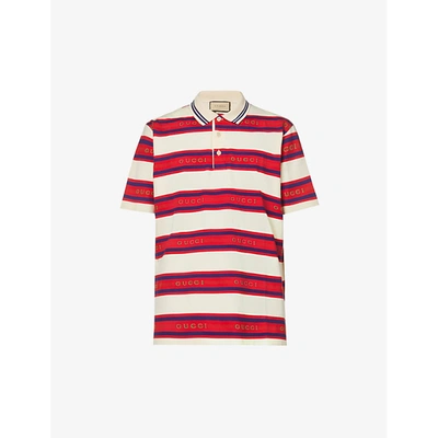 Cotton Jersey Polo Shirt in Multicoloured - Gucci