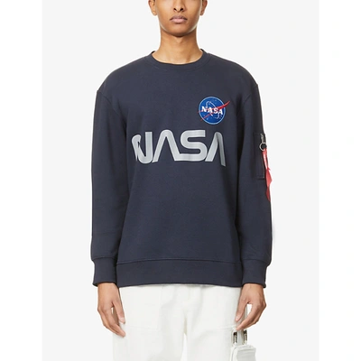 Brand-print | Nasa ModeSens Industries Alpha Blue Rep Cotton-blend Sweatshirt Mens Reflective Xxl