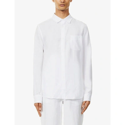 Shop Derek Rose Regular-fit Linen Shirt In White