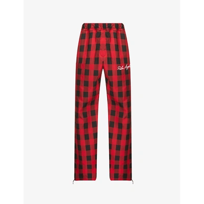 Shop Palm Angels Buffalo Check Relaxed-fit Shell Trousers