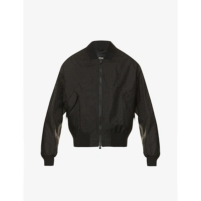 Shop Fendi Vertigo Brand-pattern Shell Blouson Jacket