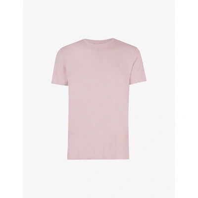 Shop Allsaints Mens Uluru Pink Brace Tonic Crewneck Brushed-cotton T-shirt L