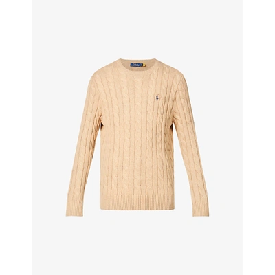 Shop Polo Ralph Lauren Logo-embroidered Cotton-knit Sweatshirt In Hunter Navy