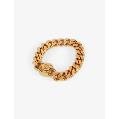 Shop Versace Medusa Logo-embossed Gold-toned Bracelet