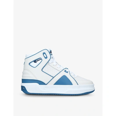 Shop Just Don Mens White/navy Jd1 Basketball High-top Leather Trainers 8