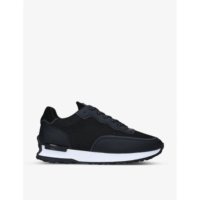 Shop Mallet Mens Black Caledonian Panelled Nubuck Leather And Mesh Trainers 10