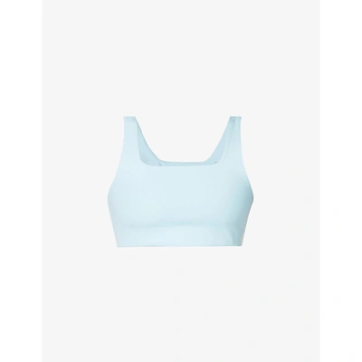 Shop Girlfriend Collective Womens Sky Tommy Scoop-neck Recycled Polyester-blend Sports Bra Xl