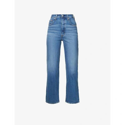 Shop Levi's Ribcage Straight-leg High-rise Stretch-denim Jeans In Jive Together