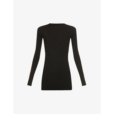 Shop Rick Owens Ribbed High-neck Wool Jumper In Black