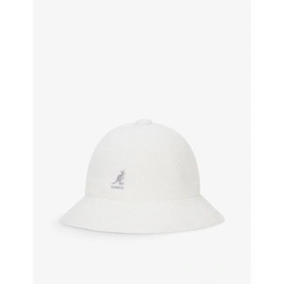 Shop Kangol Bermuda Casual Logo-embroidered Felt Bucket Hat In White