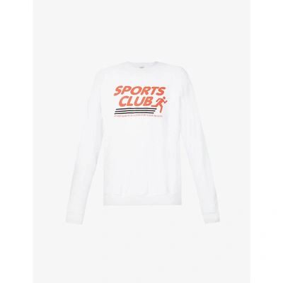 Shop Sporty And Rich Sports Club Branded Cotton-jersey Sweatshirt