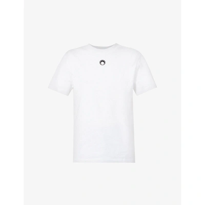 Shop Marine Serre Large Fit Organic Cotton T-shirt In White