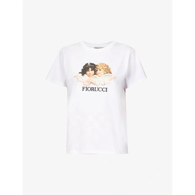 Shop Fiorucci Womens White Vintage Angels Graphic-print Organic-cotton T-shirt Xs
