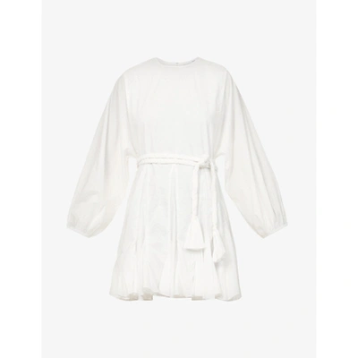 Shop Rhode Womens White Multi Ella Braided-belt Cotton Mini Dress M