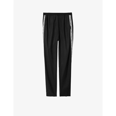 Zadig & Voltaire Paula Side-stripe Woven Trousers In Noir