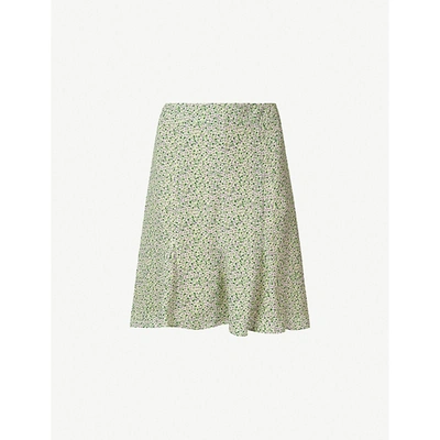 Shop Whistles Womens Multi-coloured English Garden Floral-print Crepe Mini Skirt 14