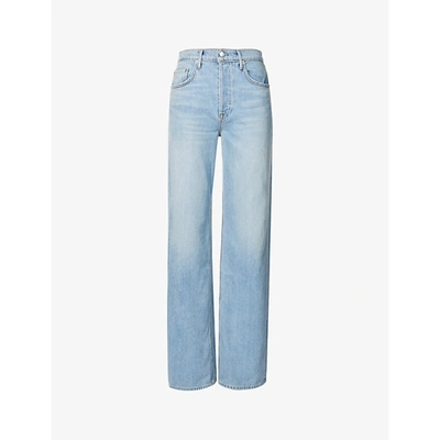 Shop Grlfrnd Brooklyn Straight-leg High-rise Jeans In Miracle Mile