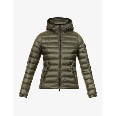 Shop Moncler Womens Military Green Bles Padded Shell-down Jacket S