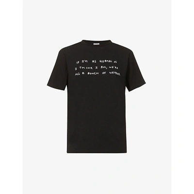 Shop Loewe Womens Black X Joe Brainard Words Graphic-print Cotton-jersey T-shirt M