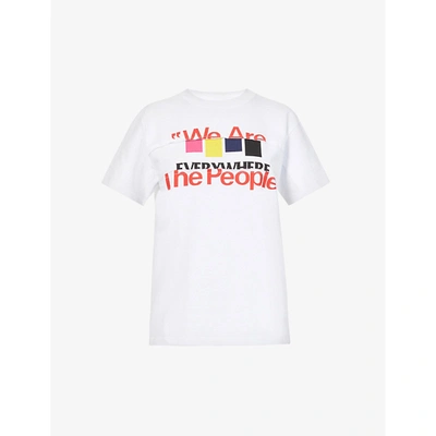 Shop Sacai Slogan-print Cotton-jersey T-shirt