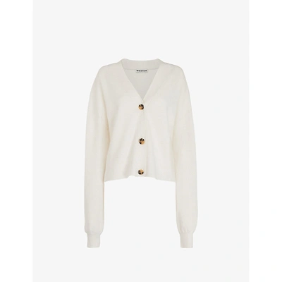 Shop Whistles Women's Cream Eli Cotton And Recycled-polyester Cardigan