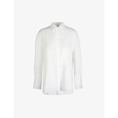 Shop Joseph Womens Optic White Baji Relaxed-fit Cotton-poplin Shirt 10