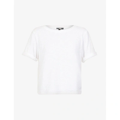 Shop Paige Womens White Deena Scoop-neck Cotton-blend T-shirt Xs