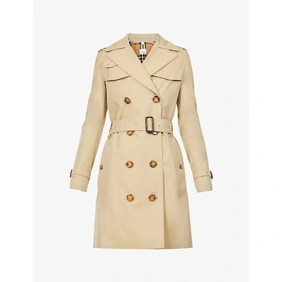 Shop Burberry Islington Cotton Trench Coat In Honey