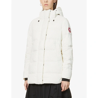 Shop Canada Goose Women's N Star Wh-bl Summer Ladies N Star Wh-bl Embroidered Alliston Padded Shell-down