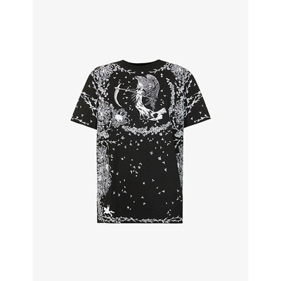 Shop Givenchy Womens Black Tattoo-print Cotton-jersey T-shirt M
