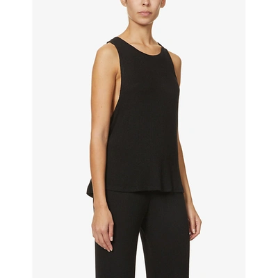 Shop Eberjey Women's Black Elon Stretch-woven Pyjama Vest Top