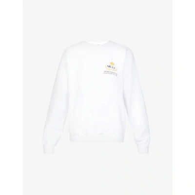Shop Sporty And Rich Womens White Country Club Branded Cotton-jersey Sweatshirt M