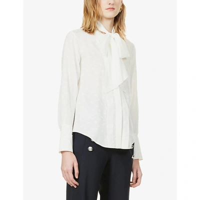 Shop Chloé Womens Iconic Milk Jacquard-pattern Silk-crepe Blouse 8