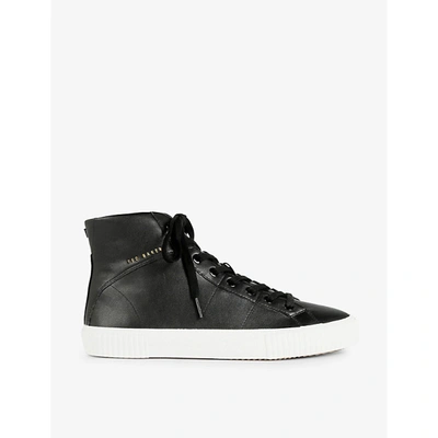 Shop Ted Baker Womens Black Kimyl High-top Leather Trainers