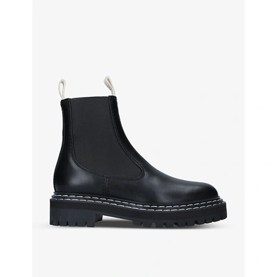 Shop Proenza Schouler Womens Black Lug-sole Leather Chelsea Boots 6