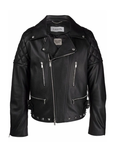 Shop Lanvin X Gallery Dept. Logo-patch Biker Jacket In Black