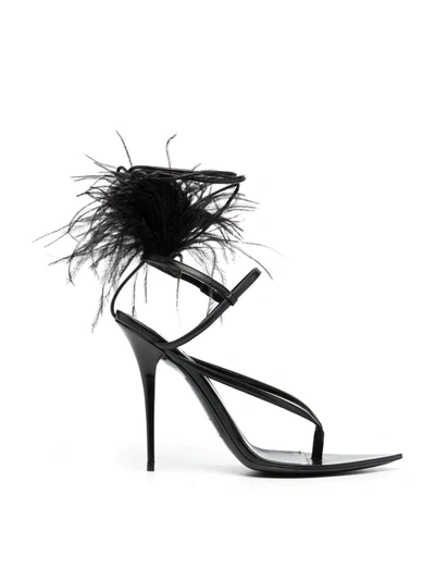Shop Saint Laurent Instinct 110 Sandals In Black