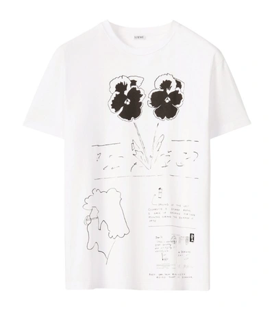 Shop Loewe X Joe Brainard Pansies Print T-shirt In White