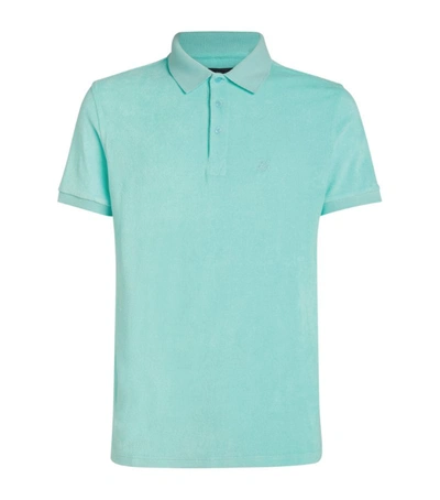 Shop Vilebrequin Terry Cotton Polo Shirt In Blue