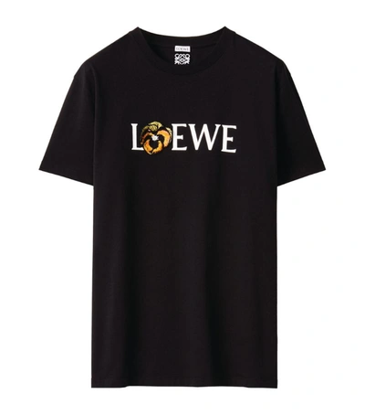 Shop Loewe X Joe Brainard Pansies Print T-shirt In Black