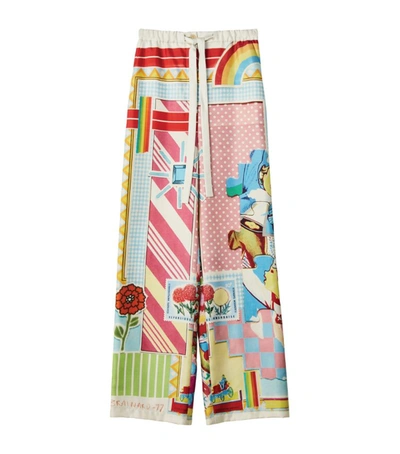 Shop Loewe Silk Doll House Trousers In Multi