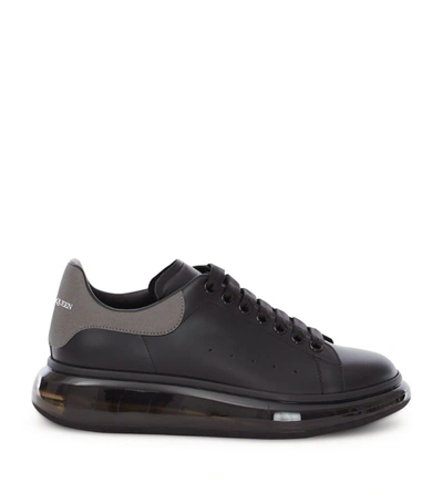 Shop Alexander Mcqueen Leather Platform Sneakers In Black
