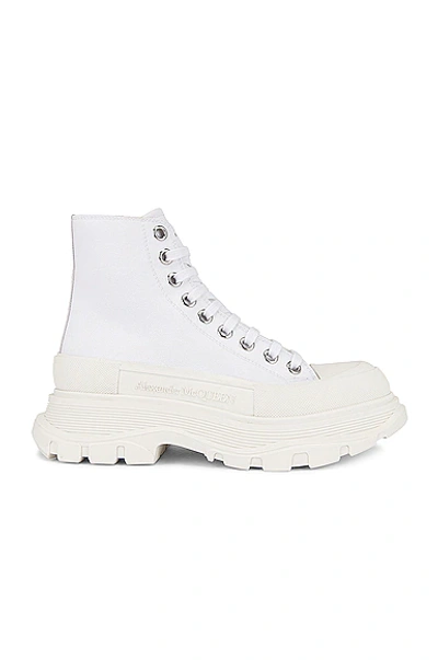 Shop Alexander Mcqueen Tread Slick Boots In White & White