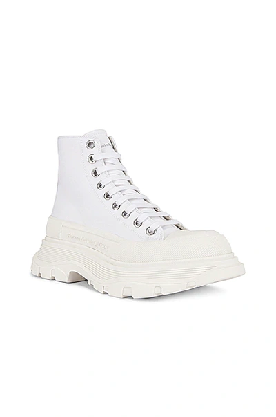Shop Alexander Mcqueen Tread Slick Boots In White & White