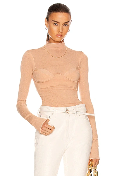 Dion Lee Layered Mesh And Stretch-knit Top In Desert | ModeSens