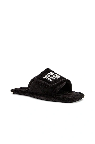 Shop Alexander Wang Lana Padded Logo Slipper In Black