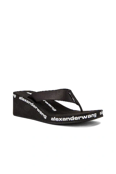 Shop Alexander Wang Aw Wedge Flip Flop In Black