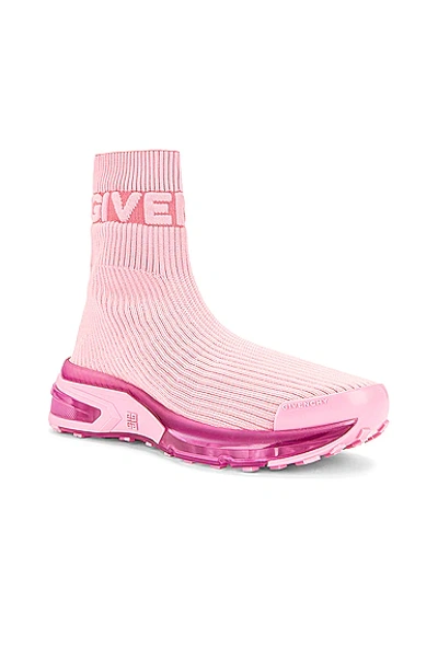 Shop Givenchy Giv 1 Sock Sneakers In Baby Pink