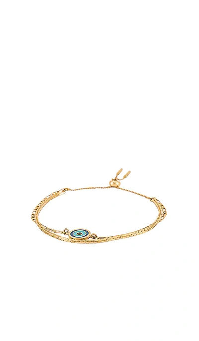 Shop Jenny Bird Evil Eye Bracelet In Metallic Gold