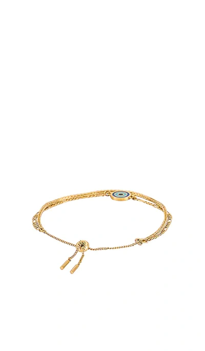 Shop Jenny Bird Evil Eye Bracelet In Metallic Gold